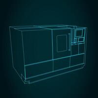 CNC turning milling machine vector