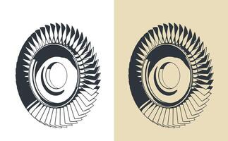 Engine compressor blisk illustrations vector