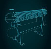 Shell and tube heat exchanger structure vector