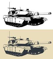 M1 Abrams illustrations vector