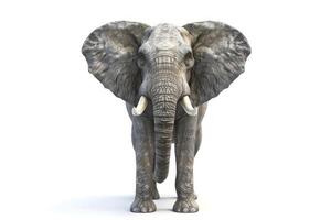 Detailed elephant on a white background. Realistic elephant figure isolated. Concept of animals, zoology, wildlife education, and conservation awareness photo