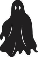 Petite Poltergeist Party Charming Ghost Graphics Diminutive Apparitions Tiny Black Ghost Symbols vector
