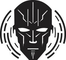 Digital Cerebrum Cybernetic Head Robotic Resonance Cybernetic Face vector