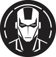 Futuristic Gaze Robot Head Cybernetic Sentinel Black Cyberrobot Symbol vector