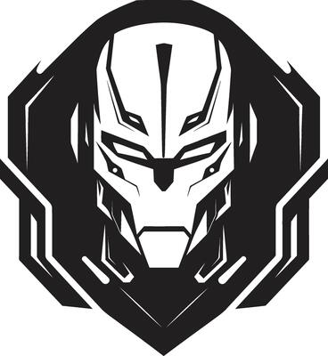 Futuristic Fusion Black Cyberrobot Head Digital Dynamo Cybernetic Face