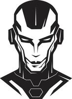 Cybernetic Sentinel Black Cyberrobot Symbol Mechanical Monarch Cybernetic Face vector