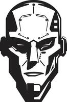 Robotic Rhapsody Black Robot Face Futuristic Interface Cyberrobot Head vector