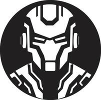 Robotic Rhapsody Black Cyberrobot Face Futuristic Interface Robot Face vector