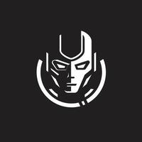 Robotic Rhapsody Black Cybernetic Face Futuristic Interface Android Head vector