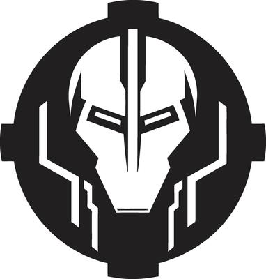 Electronic Evolution Cybernetic Face Symbol Futuristic Fusion Black Robot Face