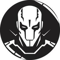 Mechanical Monarch Black Robot Face Techno Triumph Cyberrobot Head vector
