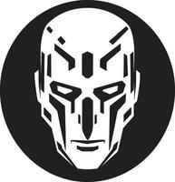 Electronic Enigma Cybernetic Head Symbol Robotic Rhapsody Black Cyberrobot Face vector