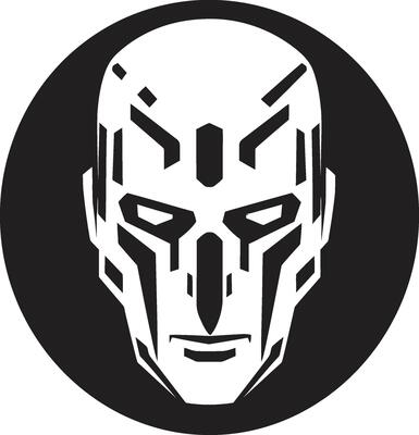 Electronic Enigma Cybernetic Head Symbol Robotic Rhapsody Black Cyberrobot Face