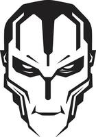Techno Trooper Cyberrobotic Head Cybernetic Visionary Black Robot Face vector