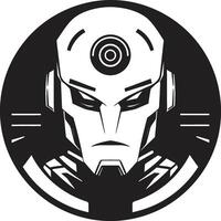 Electronic Enigma Cybernetic Face Symbol Robotic Rhapsody Black Robot Face vector