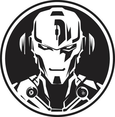 Digital Dynamo Black Cyberrobot Head Symbol Cybernetic Crusader Cyberrobotic Face