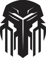 Cybernetic Sentinel Futuristic Head Electronic Enigma Cyberrobot Face Symbol vector