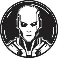 Robotic Revelation Cyberrobot Head Electronic Evolution Cybernetic Face Symbol vector