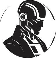 Electronic Avatar Cyberrobotic Face Futuristic Gaze Robot Head vector