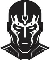 Robotic Rhapsody Black Cyberrobot Futuristic Interface Robot Face vector