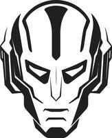 Cybernetic Sentinel Robotic Head Symbol Mechanical Monarch Cyberrobot Face vector