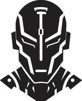 Cybernetic Spectacle Black Robot Face Techno Titan Cyberrobot Head vector