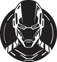 Digital Dynamo Robot Face Cybernetic Spectacle Futuristic Head vector