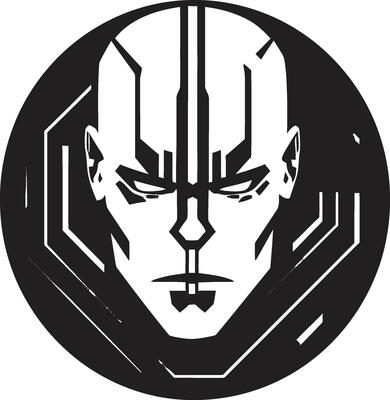 Digital Automaton Robotic Face Symbol Techno Android Cyberrobotic Head