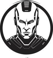 Cybernetic Spectacle Futuristic Head Techno Titan Cyberrobotic Face Symbol vector