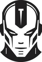Techno Titan Cyberrobotic Head Electronic Enigma Cybernetic Face Symbol vector