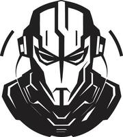 Electronic Enigma Futuristic Robot Head Robotic Rhapsody Black Cybernetic Face vector