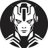 Cybernetic Crusader Black Robot Face Robotic Revelation Cyberrobot Head vector