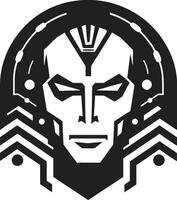 Circuitry Conductor Robot Face Cybernetic Sentinel Futuristic Head vector