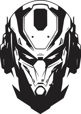 Robotic Rhapsody Futuristic Cyberrobot Head Futuristic Interface Black Face