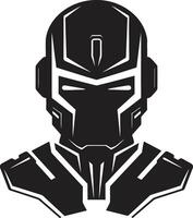 Robotic Rhapsody Black Face Futuristic Interface Cybernetic Robot vector