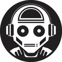 Robotic Revelation Black Robot Futuristic Fusion Cybernetic Head vector