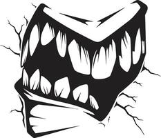 Cursed Jaws Evil Creature Macabre Maws Sinister Jaw Element vector