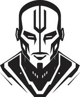 Techno Titan Black Cyberrobot Electronic Enigma Robot Face vector