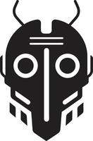 Digital Dynamo Cybernetic Face Symbol Techno Titan Robot vector