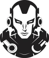 Electronic Avatar Futuristic Robot Techno Triumph Black Cyberrobot Head vector