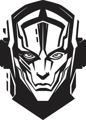 Electronic Enigma Futuristic Cyberrobot Robotic Rhapsody Black Face
