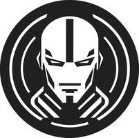 Robotic Revelation Black Cyberrobot Symbol Futuristic Fusion Robot vector