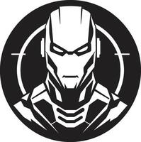 Cybernetic Crusader Black Cyberrobot Robotic Revelation Cybernetic Head Symbol vector
