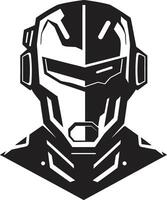 Futuristic Fusion Cyberrobot Face Metallic Maestro Black Cyberrobotic Symbol vector