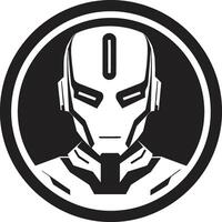 Technological Triumph Cyberrobotic Head Electronic Evolution Black Robotic Face Symbol vector