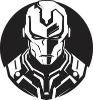 Digital Dynamo Cybernetic Face Symbol Cybernetic Spectacle Black Robot Face vector