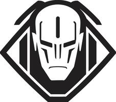Cybernetic Visionary Black Robot Face Circuitry Conductor Cyberrobot Head Symbol vector