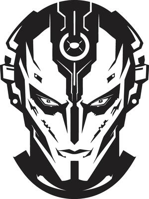 Electronic Enigma Black Robot Face Robotic Rhapsody Cybernetic Head