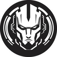 Futuristic Fusion Black Cyberrobot Metallic Maestro Robot Face Head vector