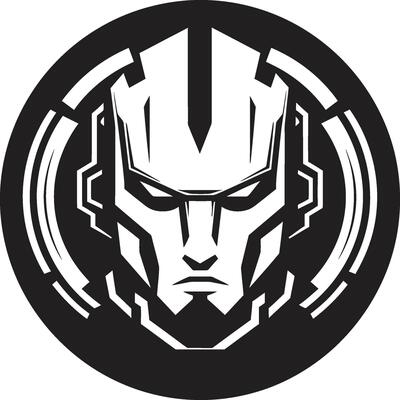 Futuristic Fusion Black Cyberrobot Metallic Maestro Robot Face Head